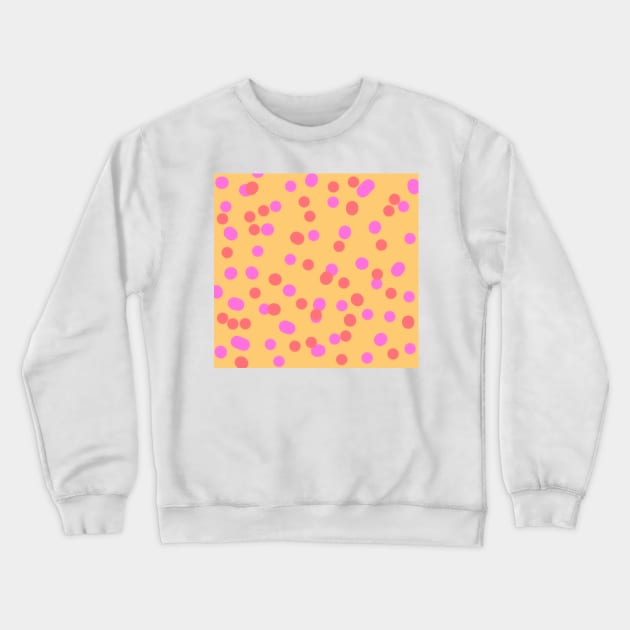 Orange pink red watercolor polka dots art Crewneck Sweatshirt by Artistic_st